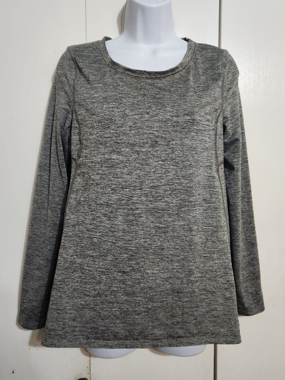 Tommie Copper Women's M Grey Space Dye Long Sleeve Compression Athletic Top